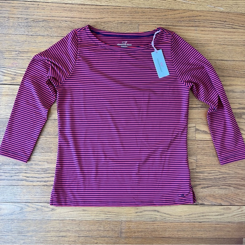 Vineyard Vines Sankaty Top Red Blue Striped Nautical multiple sizes NWT